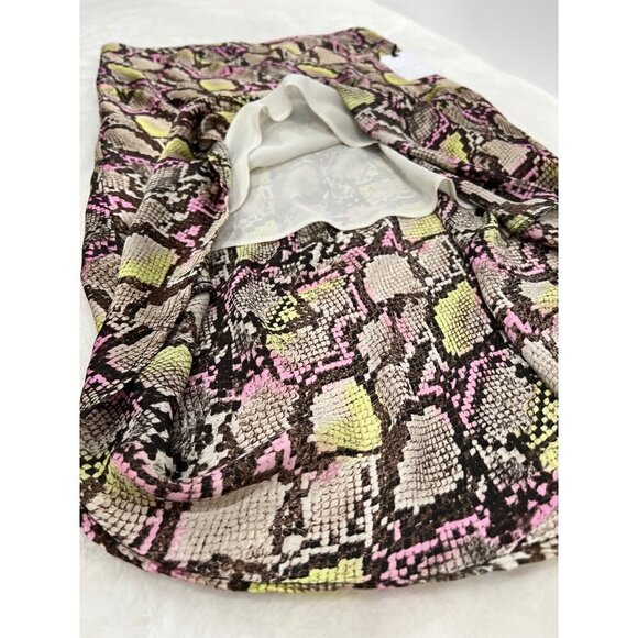 NWT Leith Size M Taupe Pink Tan Green Snakeskin Midi Skirt MSRP $49 - Picture 8 of 11